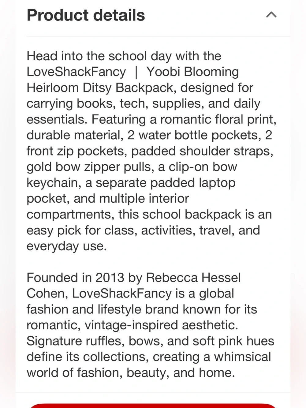 LoveShackFancy × Target - Yoobi Blooming Heirloom Ditsy Backpack Ballet Bloom